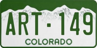 CO license plate ART149