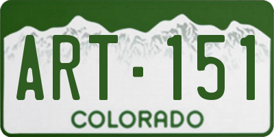 CO license plate ART151