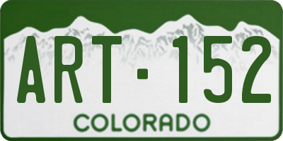 CO license plate ART152
