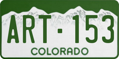 CO license plate ART153