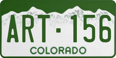 CO license plate ART156