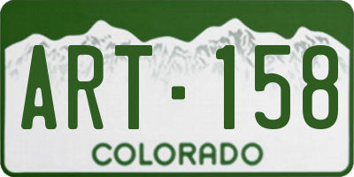 CO license plate ART158