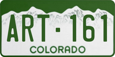 CO license plate ART161