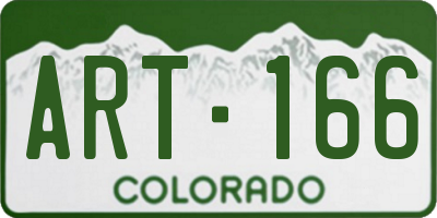 CO license plate ART166
