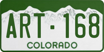 CO license plate ART168