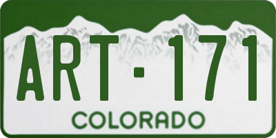 CO license plate ART171