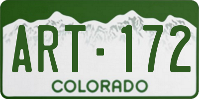 CO license plate ART172