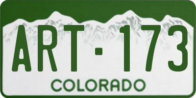 CO license plate ART173