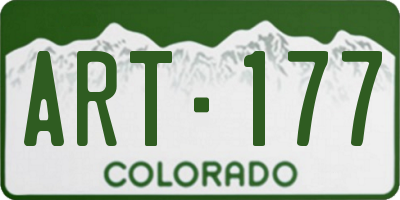 CO license plate ART177