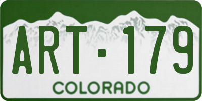 CO license plate ART179