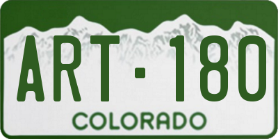 CO license plate ART180