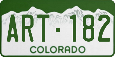 CO license plate ART182