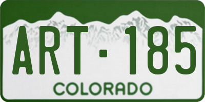 CO license plate ART185