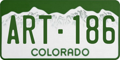 CO license plate ART186