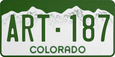 CO license plate ART187