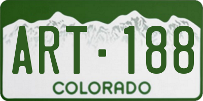 CO license plate ART188