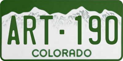 CO license plate ART190