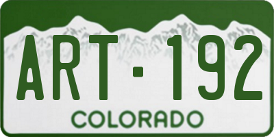CO license plate ART192