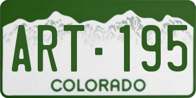 CO license plate ART195