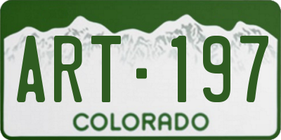 CO license plate ART197