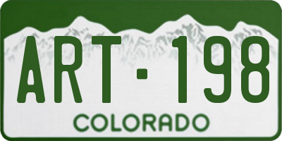 CO license plate ART198
