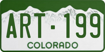 CO license plate ART199