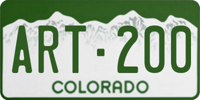 CO license plate ART200