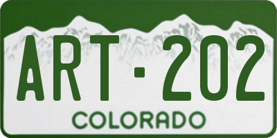 CO license plate ART202