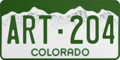 CO license plate ART204