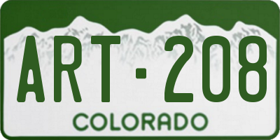 CO license plate ART208