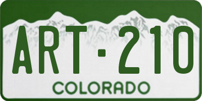 CO license plate ART210