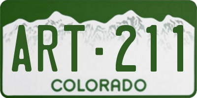 CO license plate ART211