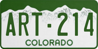 CO license plate ART214