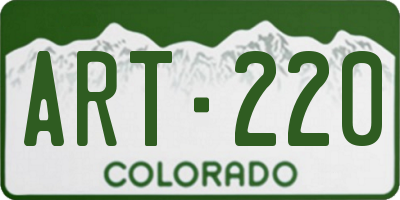 CO license plate ART220