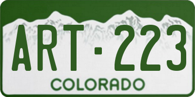 CO license plate ART223