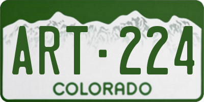 CO license plate ART224