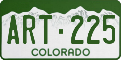 CO license plate ART225