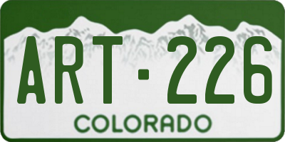 CO license plate ART226