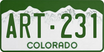 CO license plate ART231