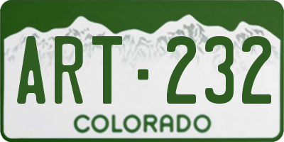CO license plate ART232