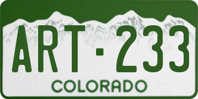 CO license plate ART233