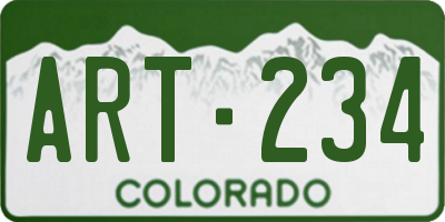 CO license plate ART234