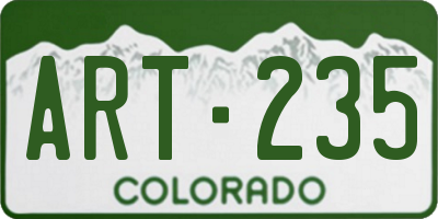 CO license plate ART235