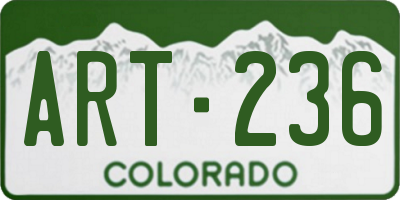 CO license plate ART236