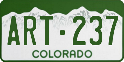 CO license plate ART237