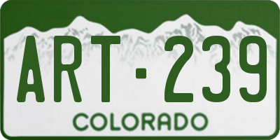 CO license plate ART239