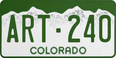 CO license plate ART240