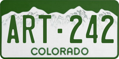 CO license plate ART242