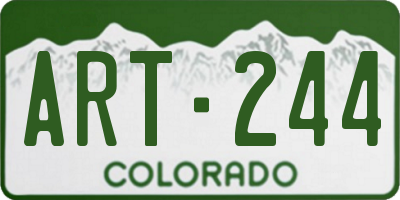 CO license plate ART244