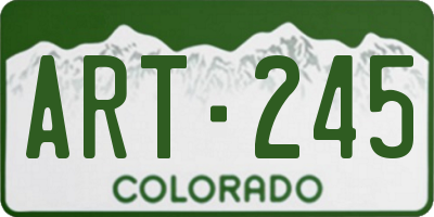 CO license plate ART245